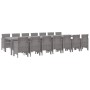 Conjunto de Comedor de Jardín 15 pcs Gris Claro Ratan Polt