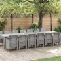 Conjunto de Comedor de Jardín 15 pcs Gris Claro Ratan Polt