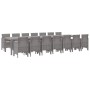 Conjunto de Comedor de Jardín 15 pcs Gris Claro Ratan Polt