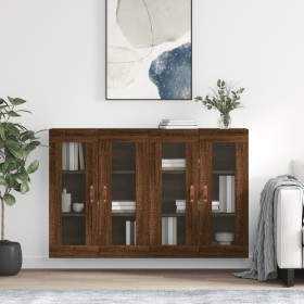 Wandschränke, 2 Stück, Eichenbraun, Holzwerkstoff von vidaXL, Sideboards - Ref: Foro24-3197920, Preis: 182,27 €, Rabatt: %