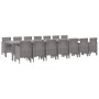 Conjunto de Comedor de Jardín 15 pcs Gris Claro Ratan Polt