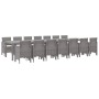 Conjunto de Comedor de Jardín 15 pcs Gris Claro Ratan Polt
