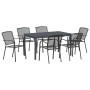 Conjunto de Comedor de Jardín 7 pcs Antracita Acero