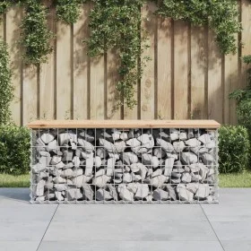 Gabion design garden bench solid pine wood 103x31.5x42 cm by vidaXL, garden benches - Ref: Foro24-834350, Price: 70,12 €, Dis...
