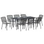 Conjunto de Comedor de Jardín 9 pcs Antracita Acero