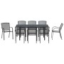 Conjunto de Comedor de Jardín 9 pcs Antracita Acero