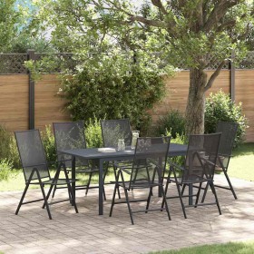Conjunto de Comedor de Jardín 7 pcs Antracita Acero