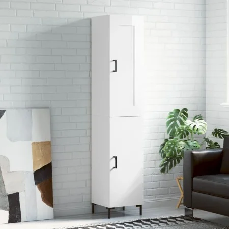 Aparador alto madera contrachapada blanco brillo 34,5x34x180 cm de vidaXL, Aparadores - Ref: Foro24-3200131, Precio: 110,10 €...