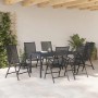 Conjunto de Comedor de Jardín 7 pcs Antracita Acero