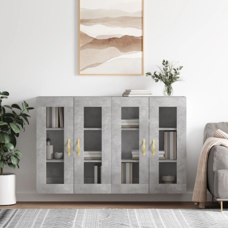 Wandschränke 2 Stück betongraues Holzwerkstoff von vidaXL, Sideboards - Ref: Foro24-3197925, Preis: 166,71 €, Rabatt: %