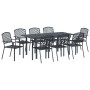 Conjunto de Comedor de Jardín 9 pcs Antracita Acero