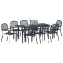 Conjunto de Comedor de Jardín 9 pcs Antracita Acero