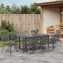Conjunto de Comedor de Jardín 9 pcs Antracita Acero
