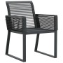 Conjunto de Comedor de Jardín 9 pcs Negro Acero y polirratán