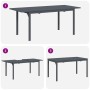 Conjunto de Comedor de Jardín 9 pcs Negro Acero y polirratán