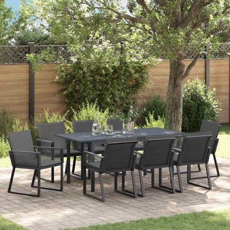Conjunto de Comedor de Jardín 9 pcs Antracita