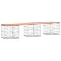 Banco jardín diseño gaviones madera abeto Douglas 203x44x42 cm de vidaXL, Bancos de jardín - Ref: Foro24-834342, Precio: 121,...