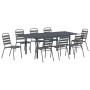 Conjunto de Comedor de Jardín 9 pcs Antracita Acero