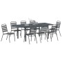 Conjunto de Comedor de Jardín 9 pcs Antracita Acero