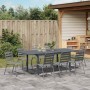 Conjunto de Comedor de Jardín 9 pcs Antracita Acero