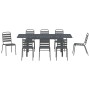 Conjunto de Comedor de Jardín 9 pcs Antracita Acero