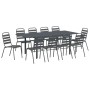 Conjunto de Comedor de Jardín 11 pcs Antracita Acero