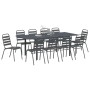 Conjunto de Comedor de Jardín 11 pcs Antracita Acero