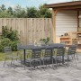 Conjunto de Comedor de Jardín 11 pcs Antracita Acero