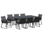 Conjunto de Comedor de Jardín 9 pcs Negro Poliratán