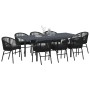 Conjunto de Comedor de Jardín 9 pcs Negro Poliratán