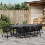 Conjunto de Comedor de Jardín 9 pcs Negro Poliratán