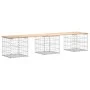 Banco de jardín diseño gaviones madera maciza pino 203x44x42 cm de vidaXL, Bancos de jardín - Ref: Foro24-834341, Precio: 115...