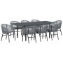 Conjunto de Comedor de Jardín 9 pcs Gris Poliratán