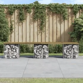 Gabion design garden bench impregnated pine wood 203x44x42cm by vidaXL, garden benches - Ref: Foro24-834343, Price: 100,68 €,...