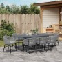 Conjunto de Comedor de Jardín 9 pcs Gris Poliratán
