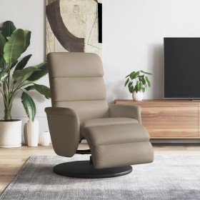 Sillón reclinable con reposapiés cuero sintético capuchino Sillón reclinable con reposapiés cuero sintético capuchino