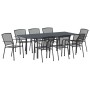 Conjunto de Comedor de Jardín 9 pcs Acero