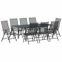 Conjunto de Comedor de Jardín 9 pcs Acero