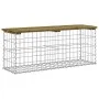Banco jardín diseño gavión madera pino impregnada 103x31,5x42cm de vidaXL, Bancos de jardín - Ref: Foro24-834352, Precio: 66,...