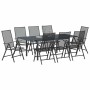 Conjunto de Comedor de Jardín 9 pcs Acero