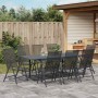 Conjunto de Comedor de Jardín 9 pcs Acero