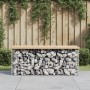 Banco de jardín diseño gaviones madera maciza pino 103x44x42 cm