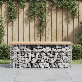 Banco de jardín diseño gaviones madera maciza pino 103x44x42 cm