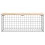 Gabionen-Design-Gartenbank aus massivem Kiefernholz, 103 x 44 x 42 cm von vidaXL, Gartenbänke - Ref: Foro24-834359, Preis: 79...