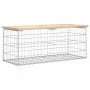 Gabionen-Design-Gartenbank aus massivem Kiefernholz, 103 x 44 x 42 cm von vidaXL, Gartenbänke - Ref: Foro24-834359, Preis: 78...
