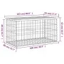 Gabionen-Design-Gartenbank aus massivem Kiefernholz, 103 x 44 x 42 cm von vidaXL, Gartenbänke - Ref: Foro24-834359, Preis: 78...