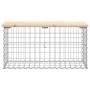 Gabionen-Design-Gartenbank aus massivem Kiefernholz, 83 x 31,5 x 42 cm von vidaXL, Gartenbänke - Ref: Foro24-834347, Preis: 5...