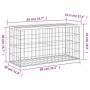Gabionen-Design-Gartenbank aus massivem Kiefernholz, 83 x 31,5 x 42 cm von vidaXL, Gartenbänke - Ref: Foro24-834347, Preis: 5...