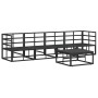Conjunto de sofá de jardín con cojín 5 pcs Negro Aluminio
