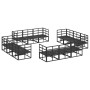 Conjunto de sofá de jardín con cojín 12 pcs Negro Aluminio